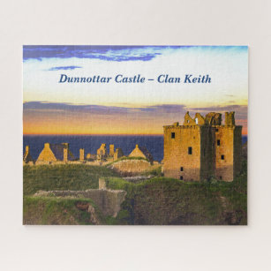 Sunset at Dunnottar Castle - Schottischer Clan Kei Puzzle