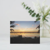 Sunset at Fatnas Island, Siwa Oasis, Afrika Postkarte (Stehend Vorderseite)