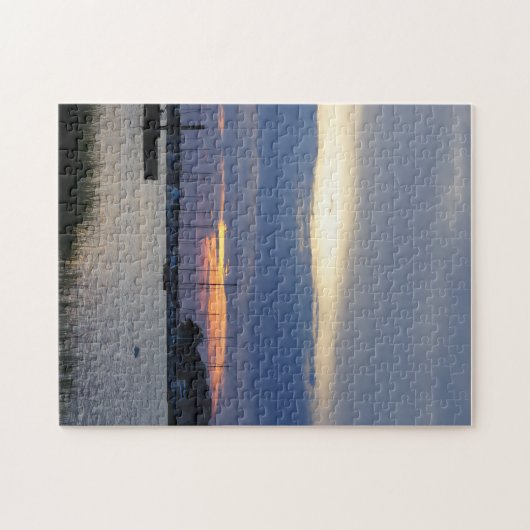 Sunset at Folly Harbour Puzzle (Horizontal)