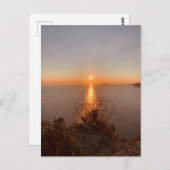 Sunset At French Riviera in Cassis France Postcard Postkarte (Vorne/Hinten)