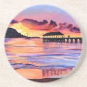 Sunset at Hanalei Pier Getränkeuntersetzer (Vorne)