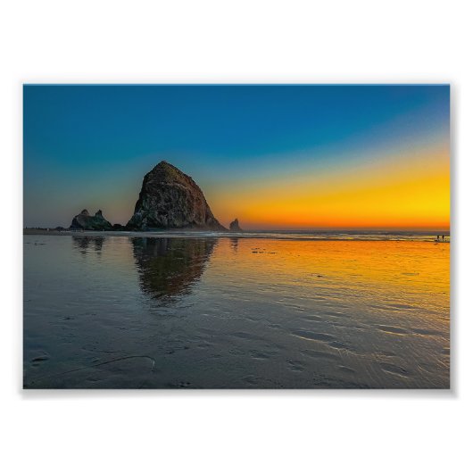 Sunset at Haystack Rock on Cannon Beach, Oregon Fotodruck (Vorne)
