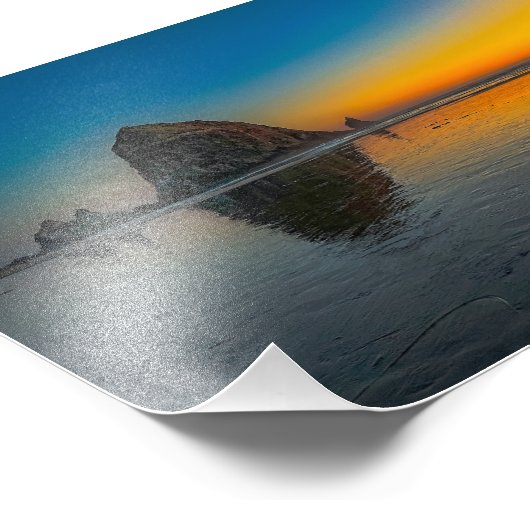 Sunset at Haystack Rock on Cannon Beach, Oregon Fotodruck (Ecke)