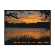 Sunset at Lake Scott Staat Park - Gänse am Lake