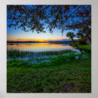 Sunset at Lake Zobel, George LeStrange Preserve Poster
