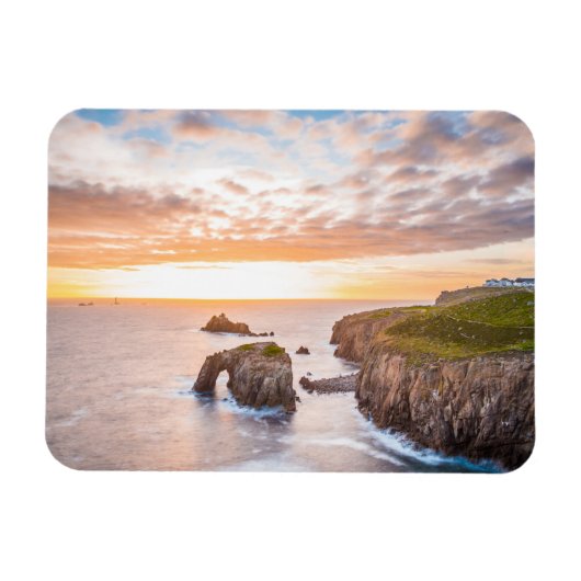 Sunset at Lands End in Cornwall England Magnet (Horizontal)