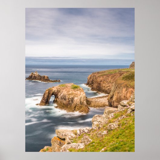 Sunset at Lands End in Cornwall England Poster (Vorne)