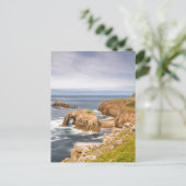 Sunset at Lands End in Cornwall England Postkarte (Stehend Vorderseite)