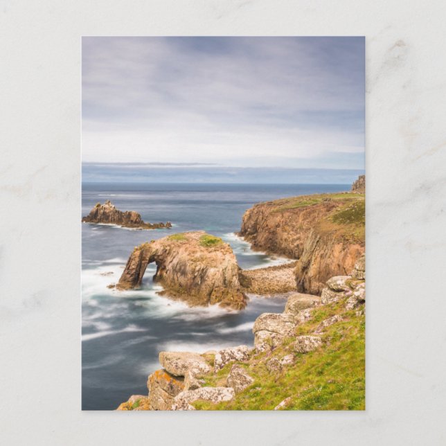 Sunset at Lands End in Cornwall England Postkarte (Vorderseite)