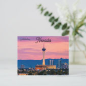 Sunset at Las Vegas Strip Nevada Postkarte (Stehend Vorderseite)