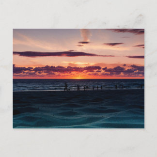 Sunset at Ludington, Michigan Postkarte