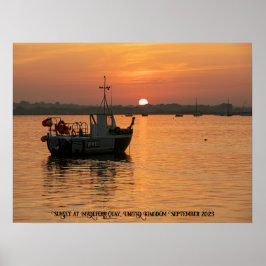Sunset at Mudeford quay, Vereinigtes Königreich Poster