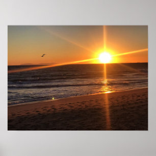 Sunset at Newport Beach, California Poster