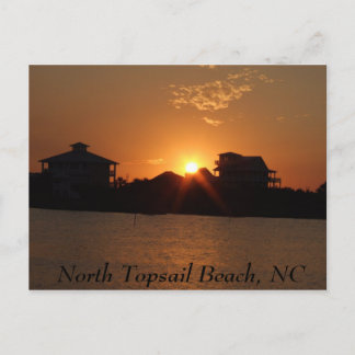 Sunset at North Topsail, North Topsail Beach, NC Postkarte