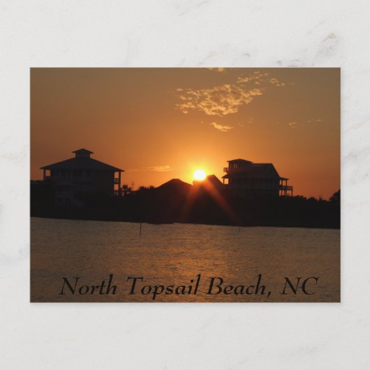Sunset at North Topsail, North Topsail Beach, NC Postkarte (Vorderseite)