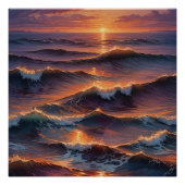 sunset at ocean wall art poster (Vorderseite)