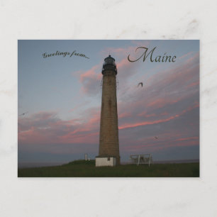 Sunset at Petit Manan Light Maine Postkarte