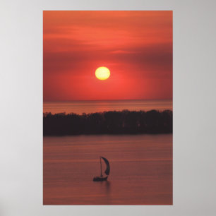 Sunset at Presque Isle State Park Print Poster