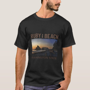Sunset at Ruby Beach Washington Staat T-Shirt