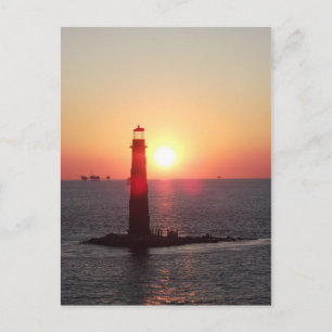 Sunset at Sand Island Lighthouse Postkarte