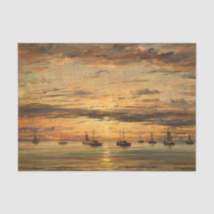 Sunset at Scheveningen by Hendrik Willem Mesdag Seidenpapier