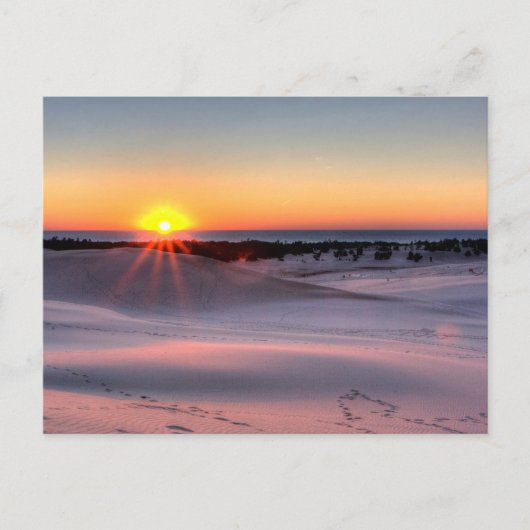 Sunset at Silver Lake Staat Park, Michigan Postkarte (Vorderseite)