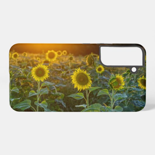 Sunset at Sunflower Field Samsung Galaxy Fall Hülle (Rückseite (Horizontal))