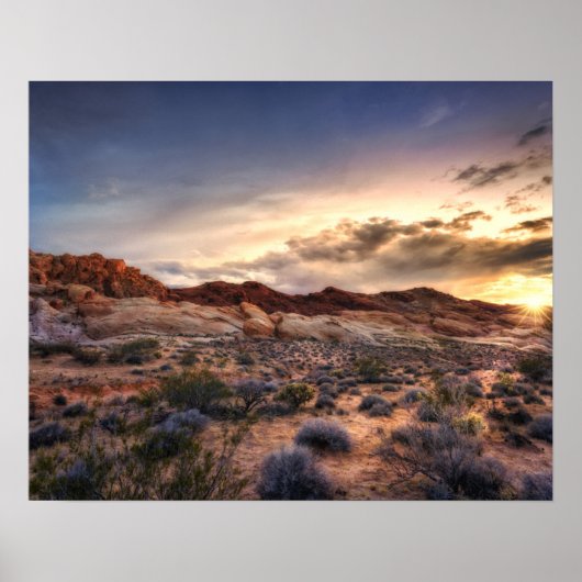Sunset at Valley Staat Park | Nevada, USA Poster (Vorne)