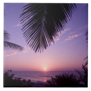 Sunset at West End, Cayman Brac, Cayman Islands, Fliese