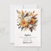 Sunset Autumn Florals Bridesmaid Vorschlag Einladung (Vorderseite)