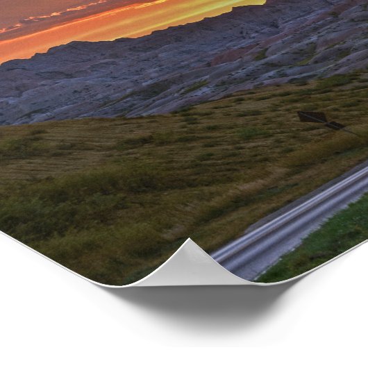 Sunset, Badlands Nationalpark Poster (Ecke)