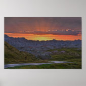 Sunset, Badlands Nationalpark Poster (Vorne)