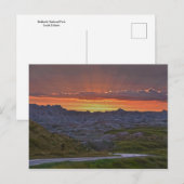 Sunset, Badlands Nationalpark Postkarte (Vorne/Hinten)