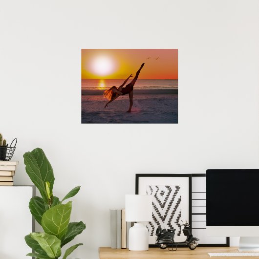 Sunset Ballet on the Beach Poster (Heimbüro)