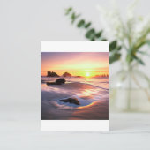 Sunset Bandon Oregon Postkarte (Stehend Vorderseite)