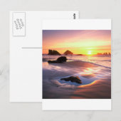 Sunset Bandon Oregon Postkarte (Vorne/Hinten)