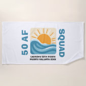 Sunset Beach 50 AF Crew Niedliche Geburtstag Strandtuch (Vorderseite)