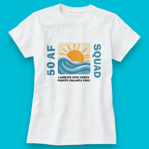 Sunset Beach 50 AF Crew Niedliche Geburtstag T-Shirt