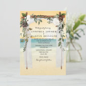 Sunset Beach Arbor Einladung zur Hochzeit (Stehend Vorderseite)