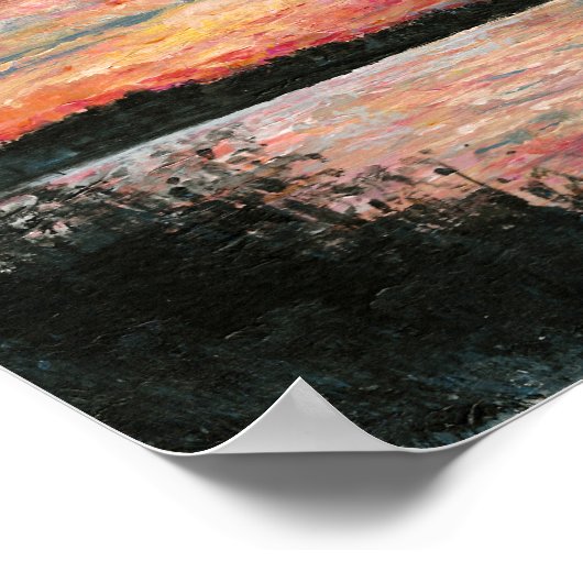 Sunset Beach Art Print Poster (Ecke)