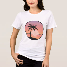 Sunset Beach Badge – Minimalist Tropical T-Shirt  Tri-Blend Shirt
