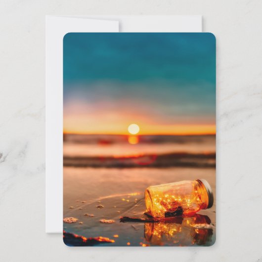 Sunset Beach Balloons, Wine Retirement Party I Einladung (Rückseite)