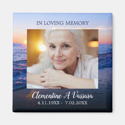 Sunset Beach Beileid Foto Magnet (Vorne)