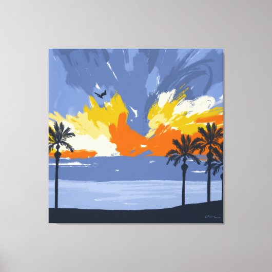 Sunset Beach by © Cathy Thompson Leinwanddruck (Vorderseite)