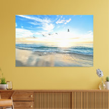 Sunset Beach Canvas Print Picture 15
