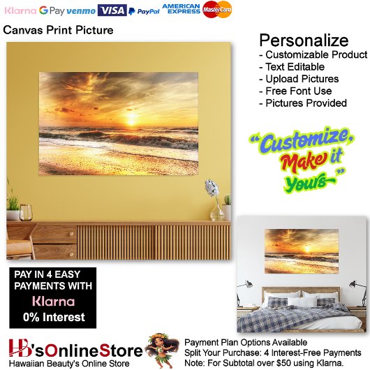 Sunset Beach Canvas Print Picture 18 Leinwanddruck