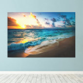 Sunset Beach Canvas Print Picture 19 Leinwanddruck (Insitu (Holzboden))