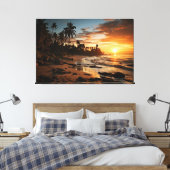 Sunset Beach Canvas Print Picture 1 Leinwanddruck (Insitu (Schlafzimmer))