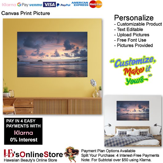 Sunset Beach Canvas Print Picture 26 Leinwanddruck