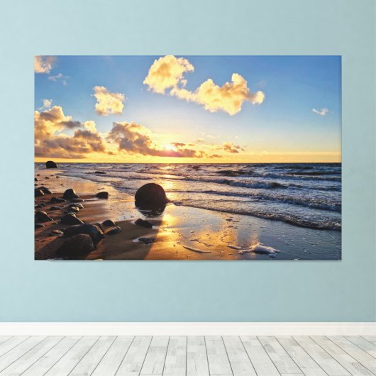 Sunset Beach Canvas Print Picture 27 Leinwanddruck (Insitu (Holzboden))